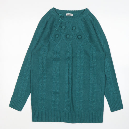 Damart Womens Green Round Neck  Acrylic Pullover Jumper Size 10