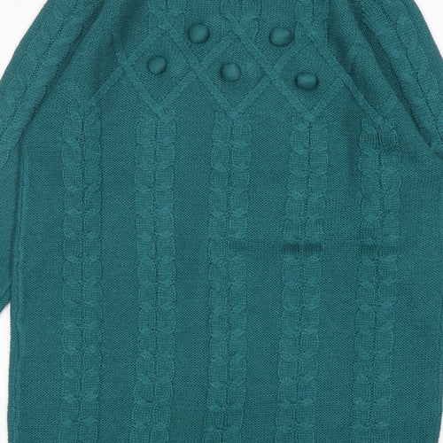 Damart Womens Green Round Neck  Acrylic Pullover Jumper Size 10