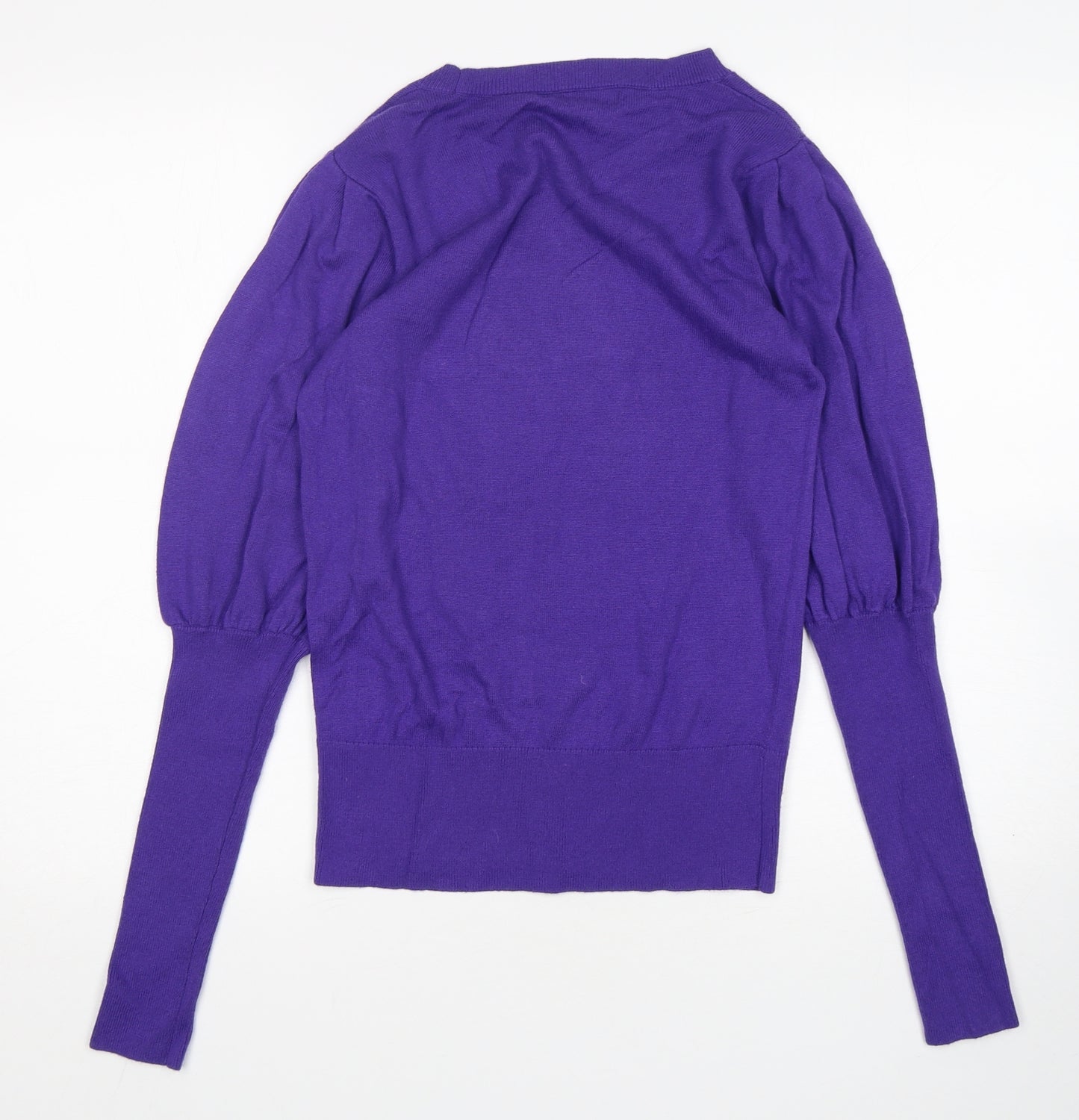 Karen Millen Womens Purple Round Neck  Polyamide Pullover Jumper Size S