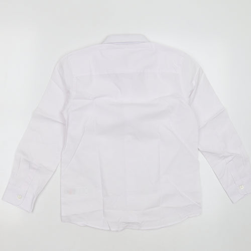 F&F Boys White  Polyester Basic Button-Up Size 8-9 Years Collared Button