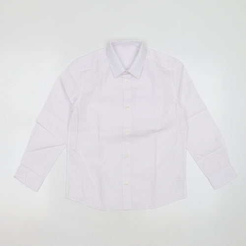 F&F Boys White  Polyester Basic Button-Up Size 8-9 Years Collared Button - school