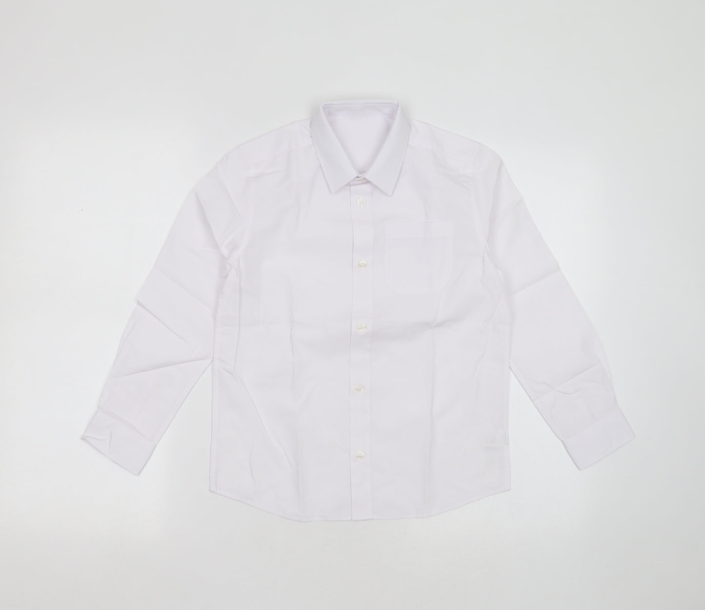 F&F Boys White  Polyester Basic Button-Up Size 8-9 Years Collared Button - school