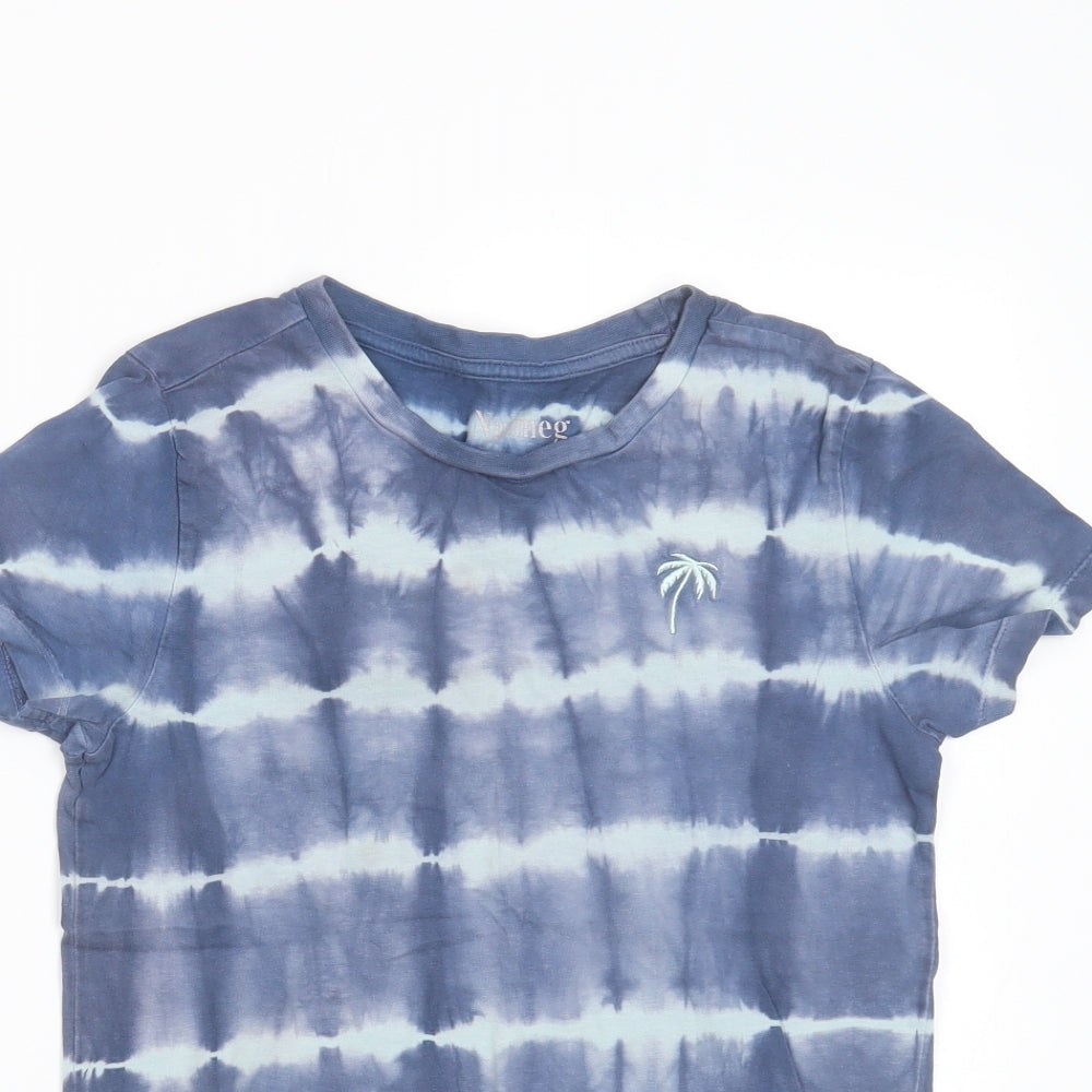 Nutmeg Boys Blue  Cotton Basic T-Shirt Size 10-11 Years Round Neck  - tie dye
