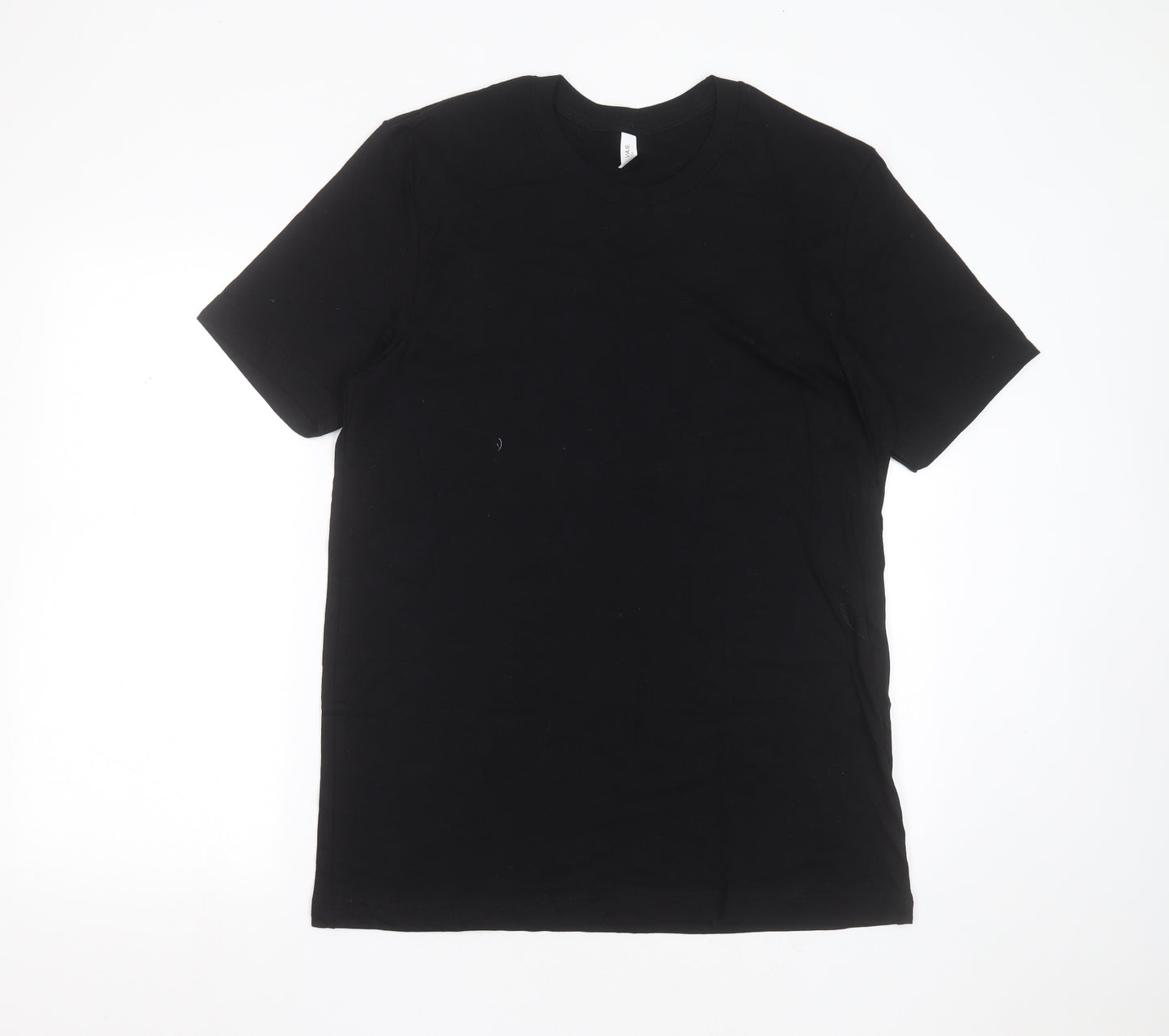 Canvas Mens Black  Cotton  T-Shirt Size L Round Neck