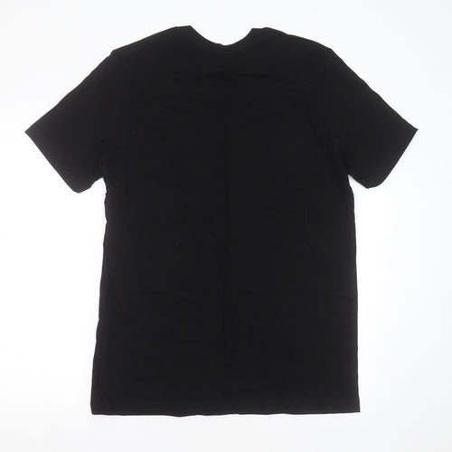 Canvas Mens Black  Cotton  T-Shirt Size L Round Neck