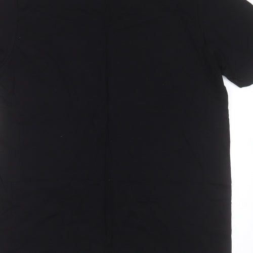Canvas Mens Black  Cotton  T-Shirt Size L Round Neck