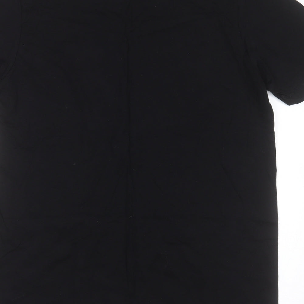 Canvas Mens Black  Cotton  T-Shirt Size L Round Neck