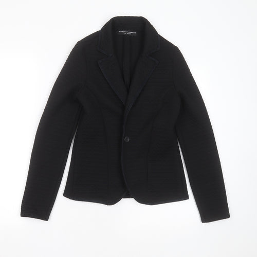 Dorothy Perkins Womens Black Geometric Polyester Jacket Blazer Size 8