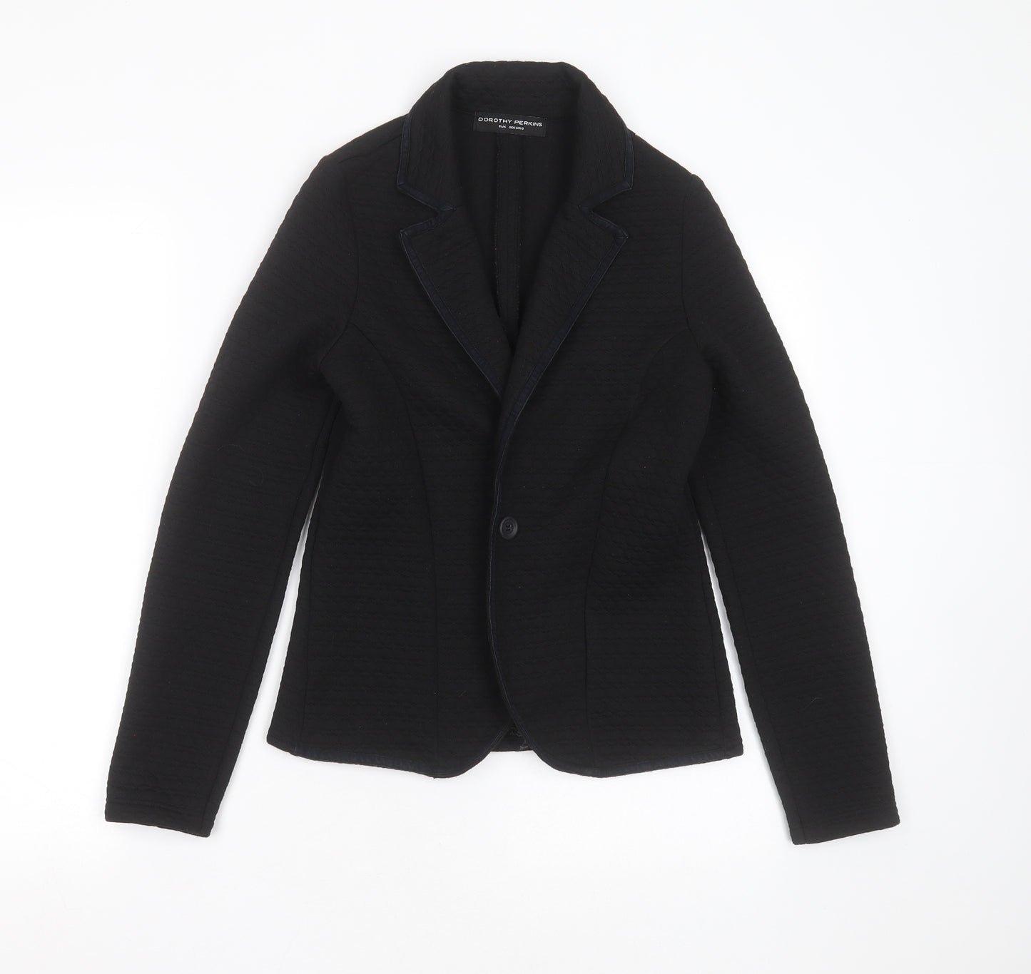 Dorothy Perkins Womens Black Geometric Polyester Jacket Blazer Size 8
