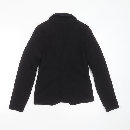 Dorothy Perkins Womens Black Geometric Polyester Jacket Blazer Size 8
