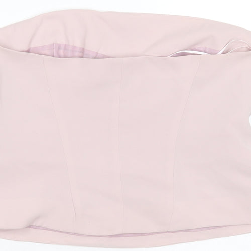 NEXT Womens Pink  Polyester Basic Blouse Size 14 Off the Shoulder - Embroidered detail