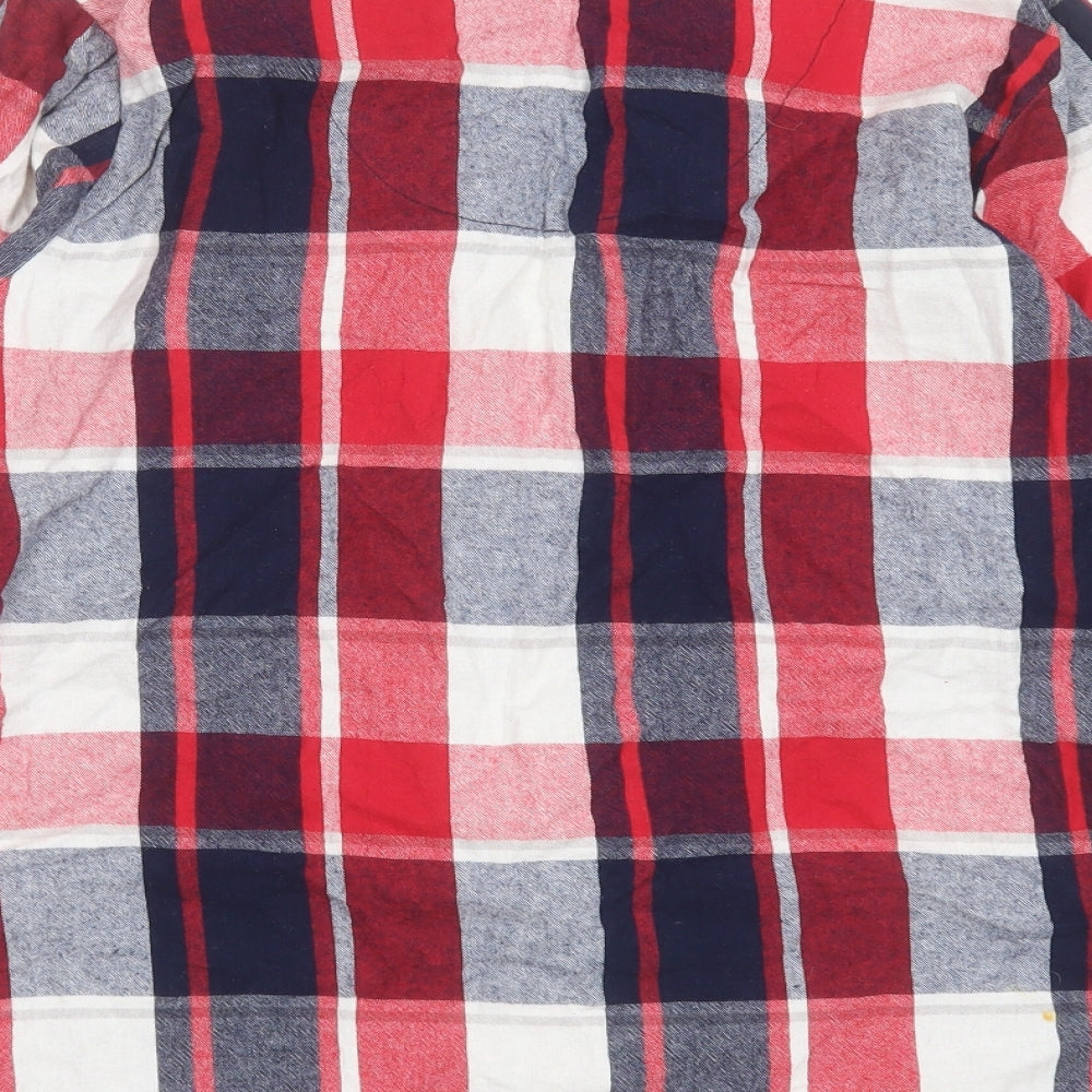 Boux Avenue Womens Red Check Cotton Top Pyjama Top Size 14  Button