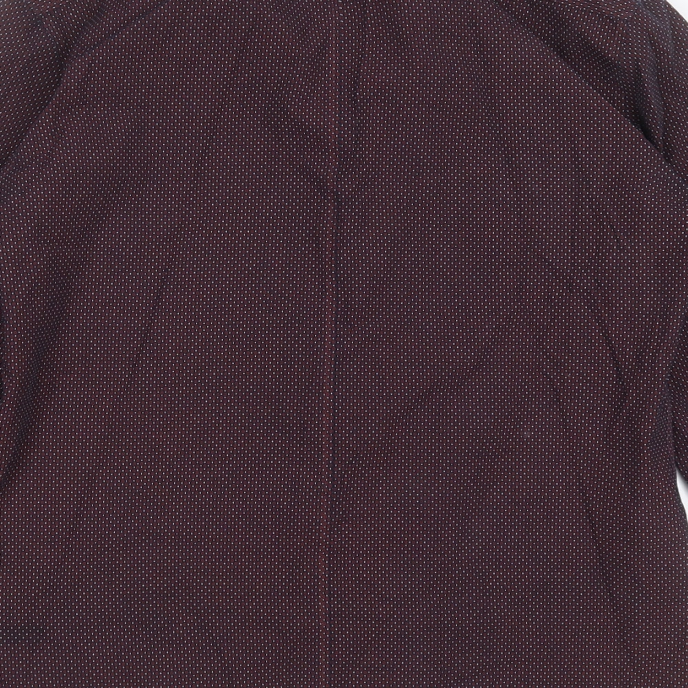 Bewley & Ritch Mens Blue Geometric Cotton  Dress Shirt Size XL Collared Button