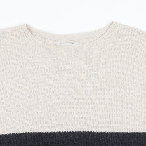 Only Womens Beige Round Neck  Cotton Pullover Jumper Size M