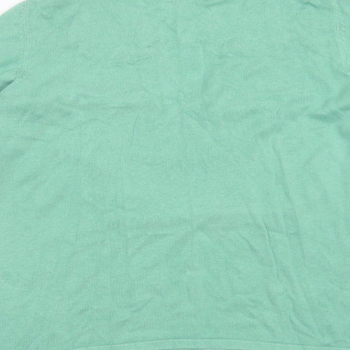 TOM TAILOR Womens Green V-Neck  Cotton Pullover Jumper Size M