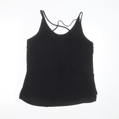 Select Womens Black  Polyester Basic Blouse Size 12 Round Neck
