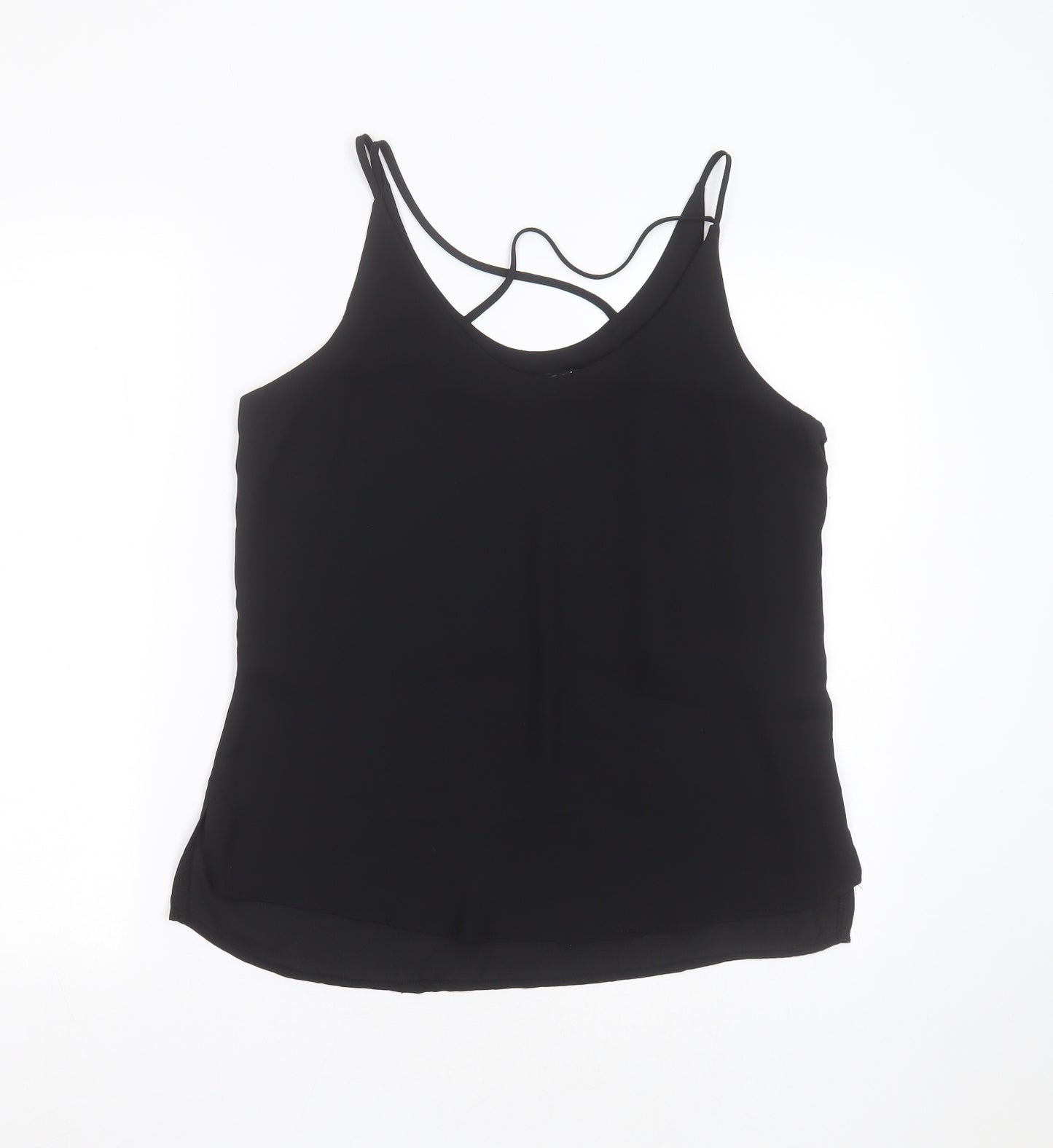 Select Womens Black  Polyester Basic Blouse Size 12 Round Neck