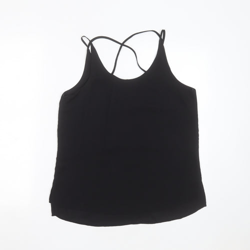 Select Womens Black  Polyester Basic Blouse Size 12 Round Neck
