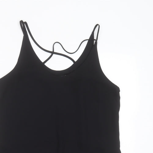 Select Womens Black  Polyester Basic Blouse Size 12 Round Neck