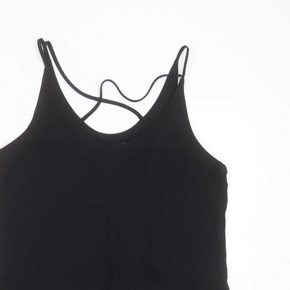 Select Womens Black  Polyester Basic Blouse Size 12 Round Neck