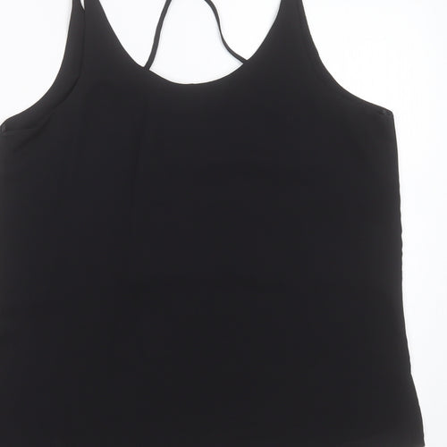 Select Womens Black  Polyester Basic Blouse Size 12 Round Neck