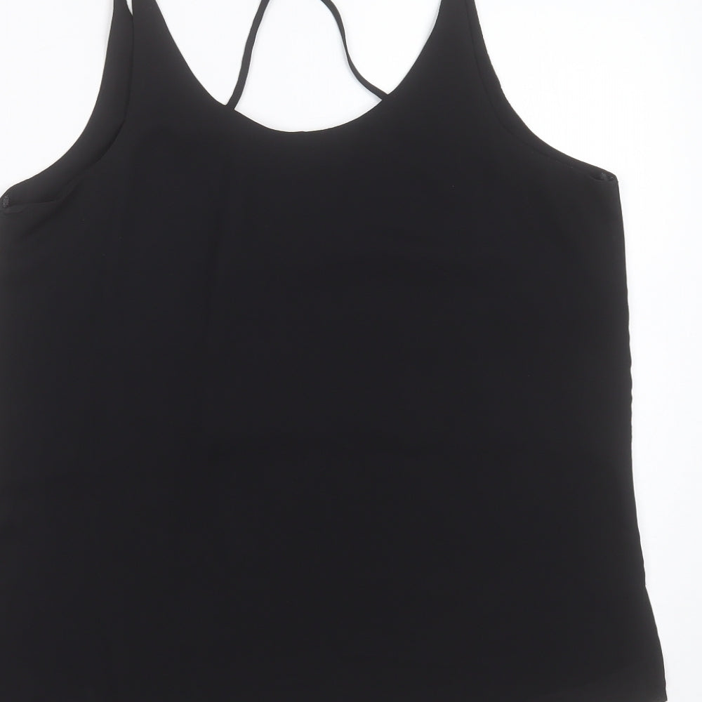 Select Womens Black  Polyester Basic Blouse Size 12 Round Neck