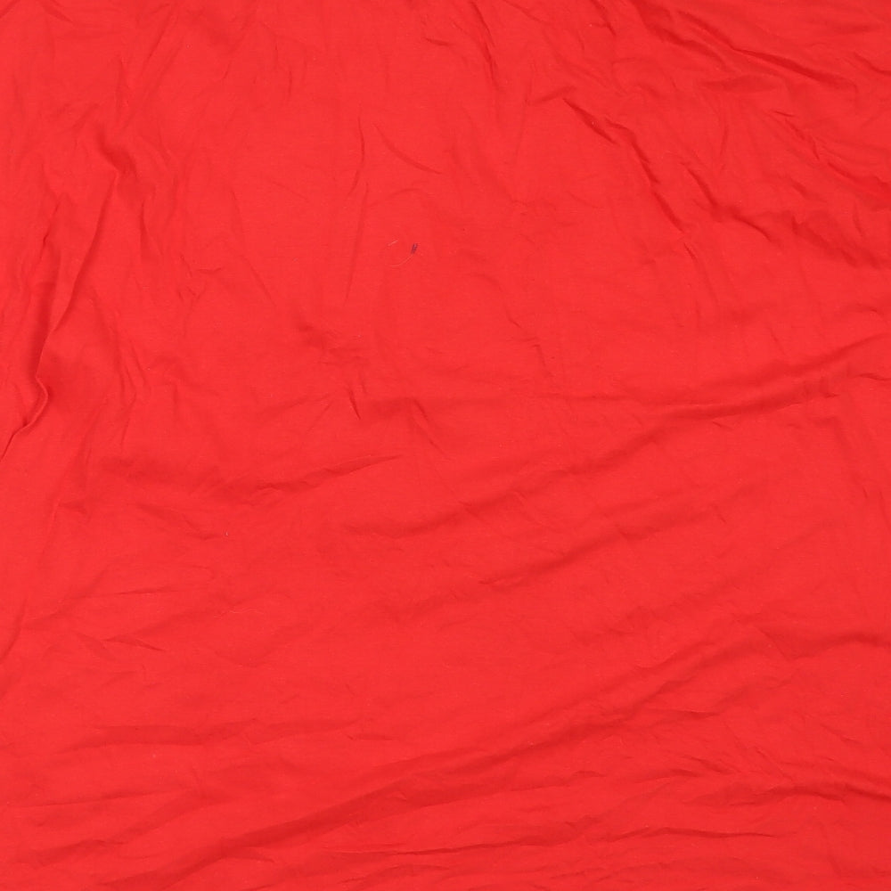 Gildan Mens Red  Cotton  T-Shirt Size 3XL Round Neck  - owl