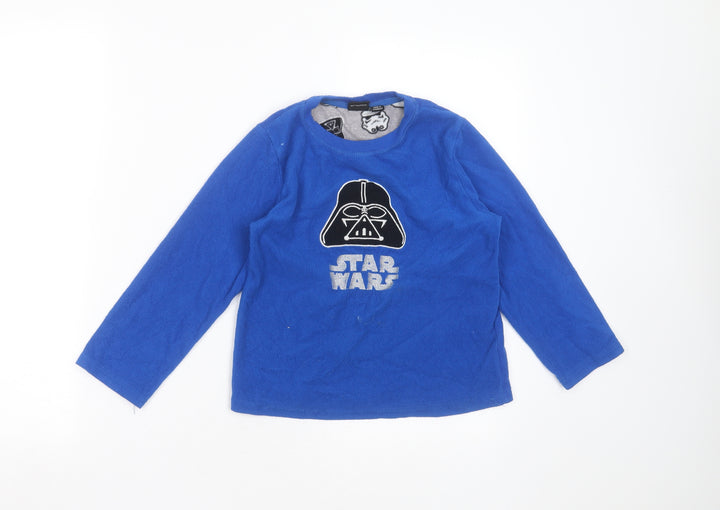 Primark Boys Blue Solid Polyester Pyjama Top Size 7-8 Years - STAR WARS