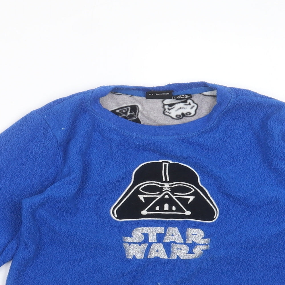 Primark Boys Blue Solid Polyester  Pyjama Top Size 7-8 Years   - STAR WARS