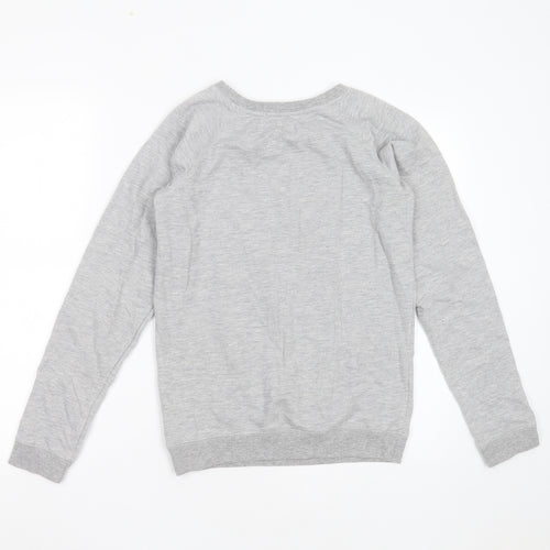 Love Label Womens Grey  Polyester Pullover Sweatshirt Size 8   - cat christmas