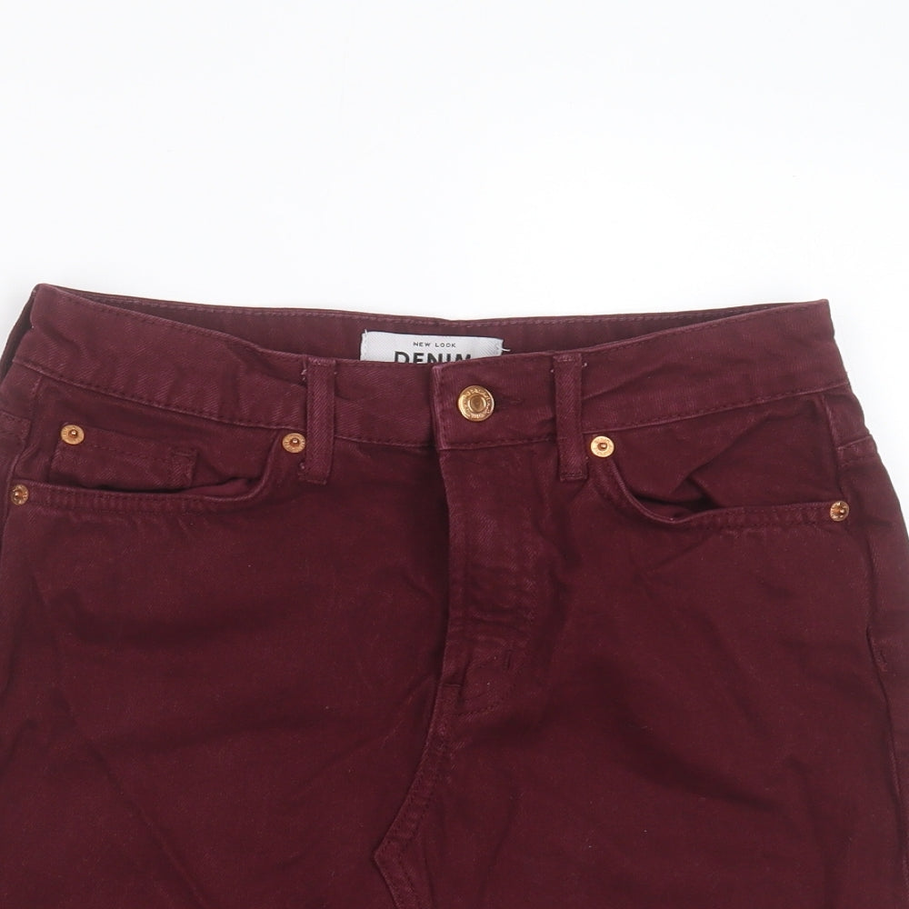 New Look Womens Purple  Cotton Mini Skirt Size 8