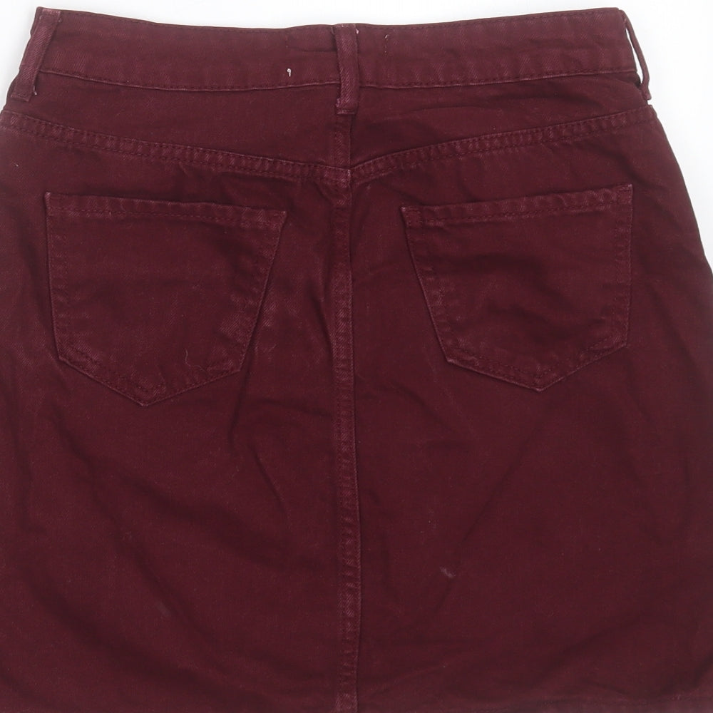 New Look Womens Purple  Cotton Mini Skirt Size 8