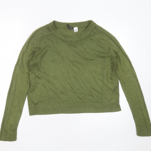 Divided by H&M Womens Green Round Neck  Acrylic Pullover Jumper Size XS