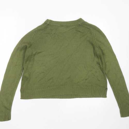 Divided by H&M Womens Green Round Neck  Acrylic Pullover Jumper Size XS