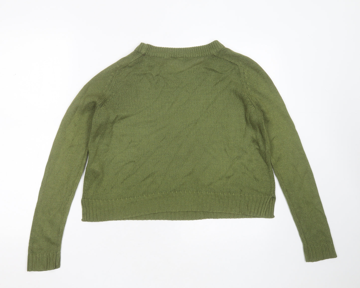 Divided by H&M Womens Green Round Neck  Acrylic Pullover Jumper Size XS