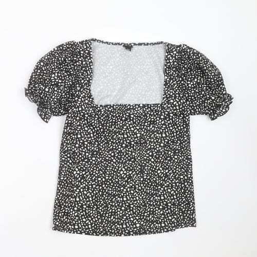 River Island Womens Black  Polyester Basic Blouse Size 6 Square Neck