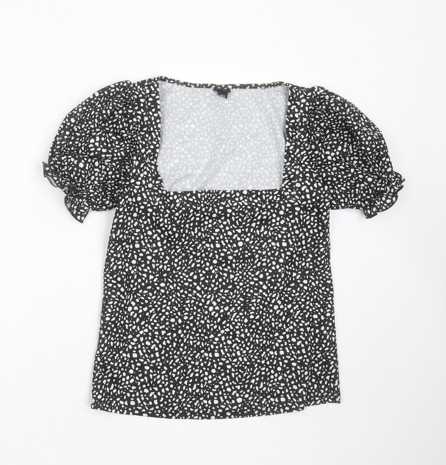 River Island Womens Black  Polyester Basic Blouse Size 6 Square Neck