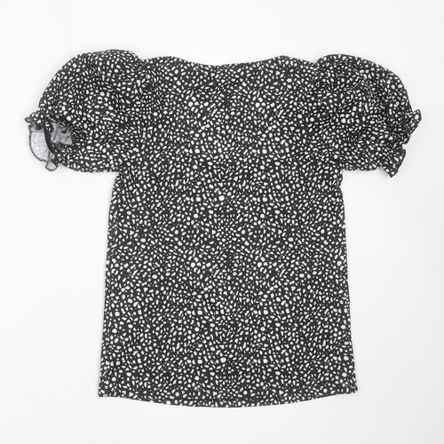 River Island Womens Black  Polyester Basic Blouse Size 6 Square Neck
