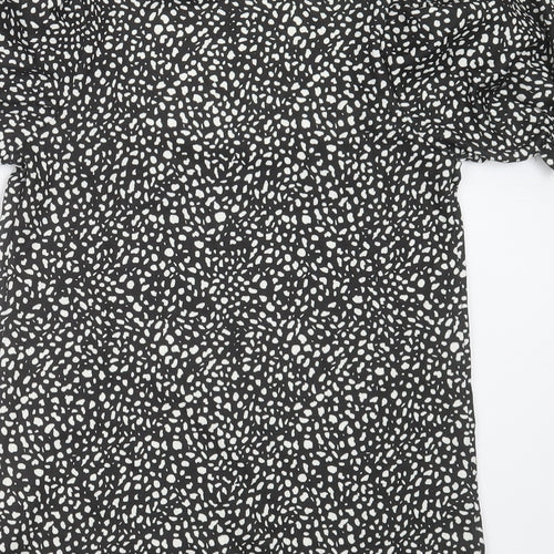 River Island Womens Black  Polyester Basic Blouse Size 6 Square Neck