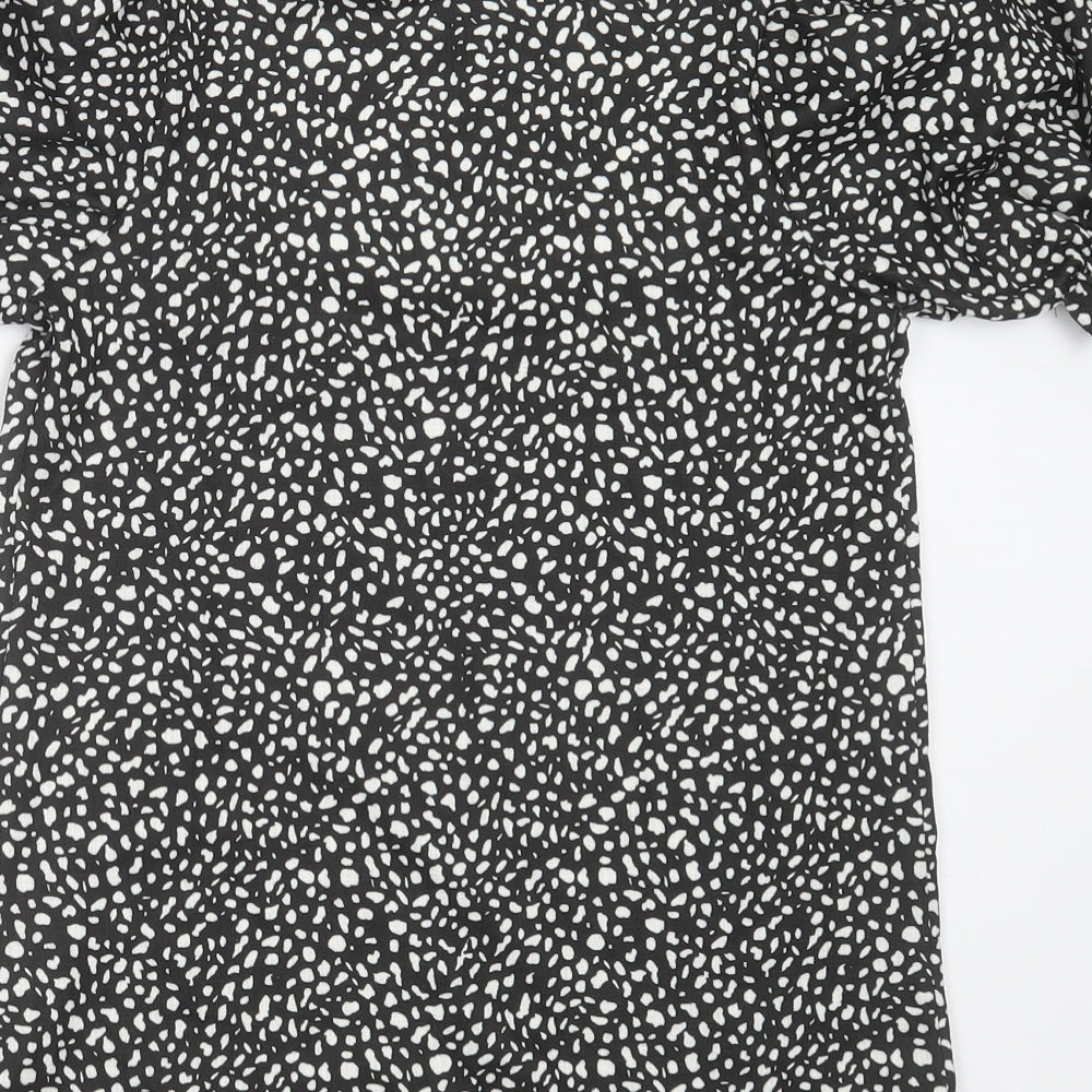 River Island Womens Black  Polyester Basic Blouse Size 6 Square Neck