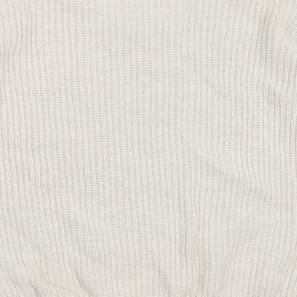 Topshop Womens Beige Round Neck  Acrylic Pullover Jumper Size 6