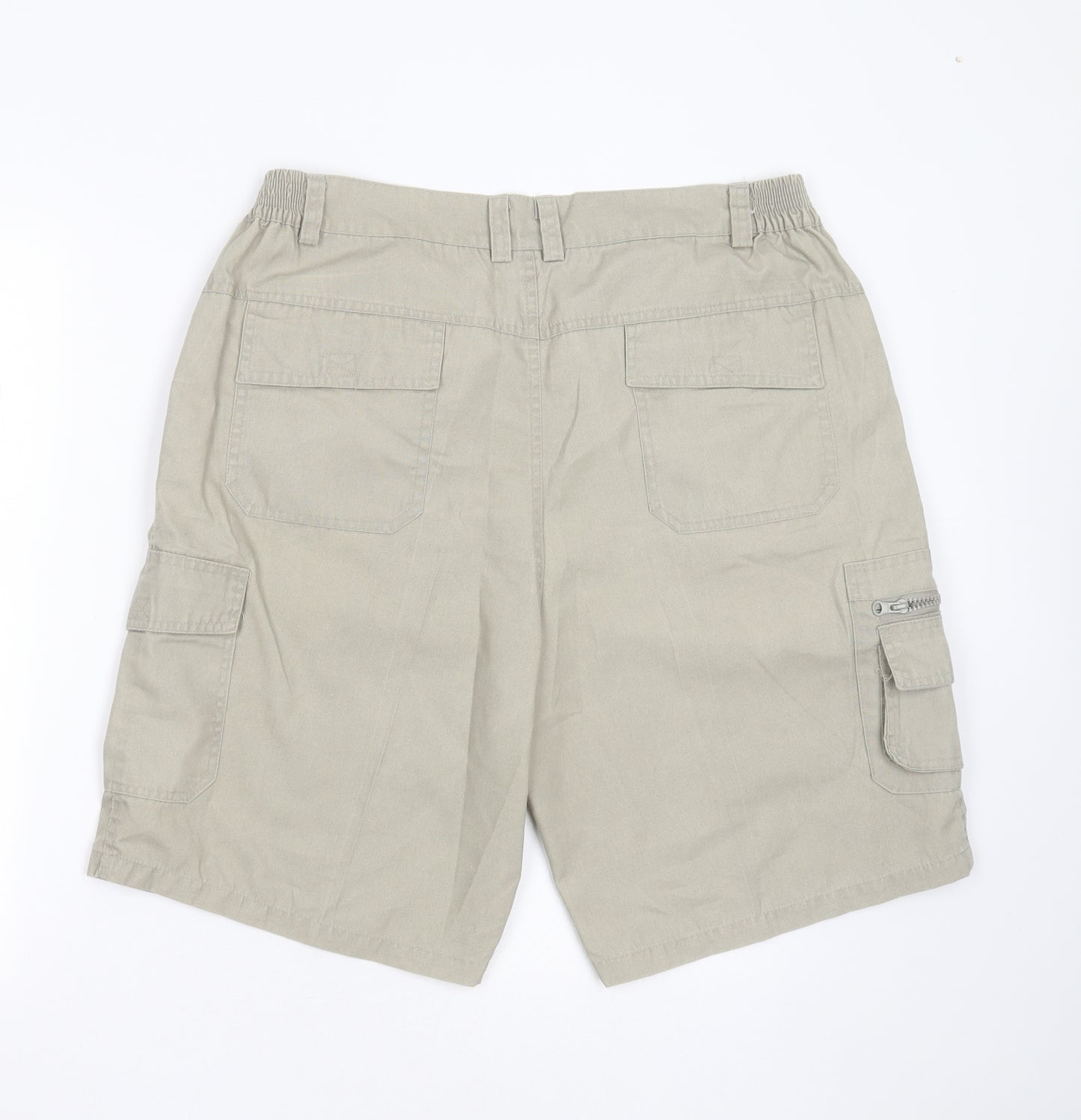 jintao  Mens Green  Cotton Cargo Shorts Size 2XL L9 in Regular Zip