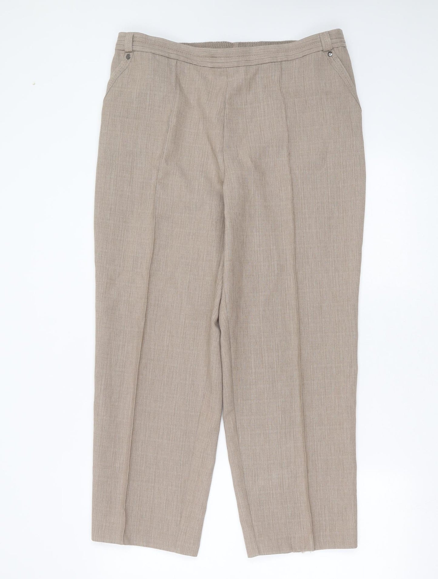 Preworn Womens Beige  Polyester Blend Trousers  Size 36 in L27 in Regular