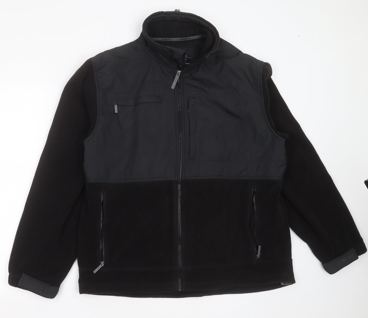 Marks and Spencer Womens Black High Neck  Polyester Full Zip Jumper Size L