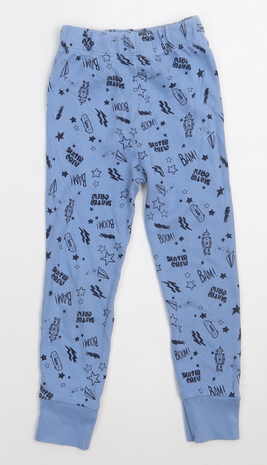 lily&dan Boys Blue Geometric Cotton  Pyjama Pants Size 3-4 Years  Pullover