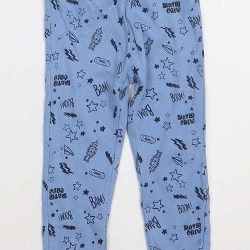 lily&dan Boys Blue Geometric Cotton  Pyjama Pants Size 3-4 Years  Pullover