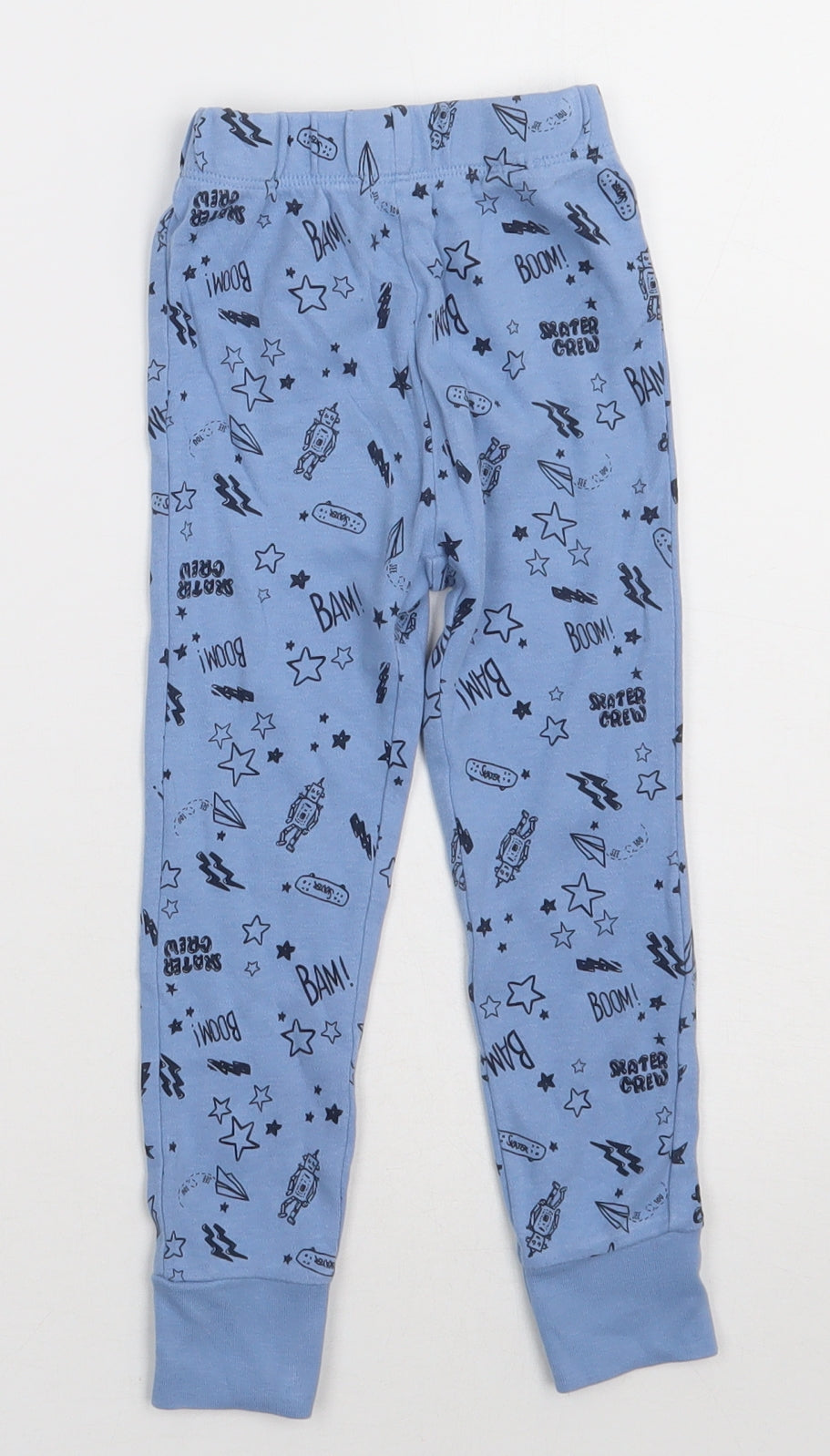 lily&dan Boys Blue Geometric Cotton  Pyjama Pants Size 3-4 Years  Pullover