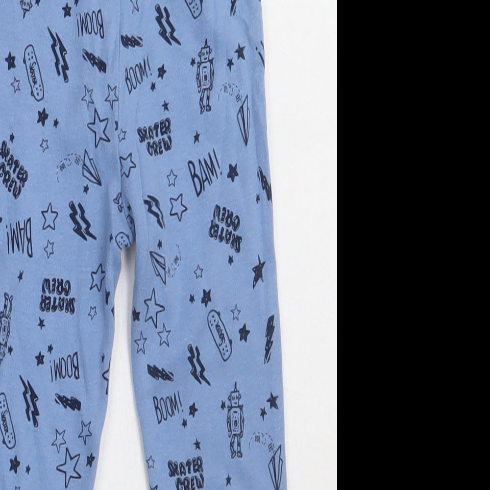 lily&dan Boys Blue Geometric Cotton  Pyjama Pants Size 3-4 Years  Pullover