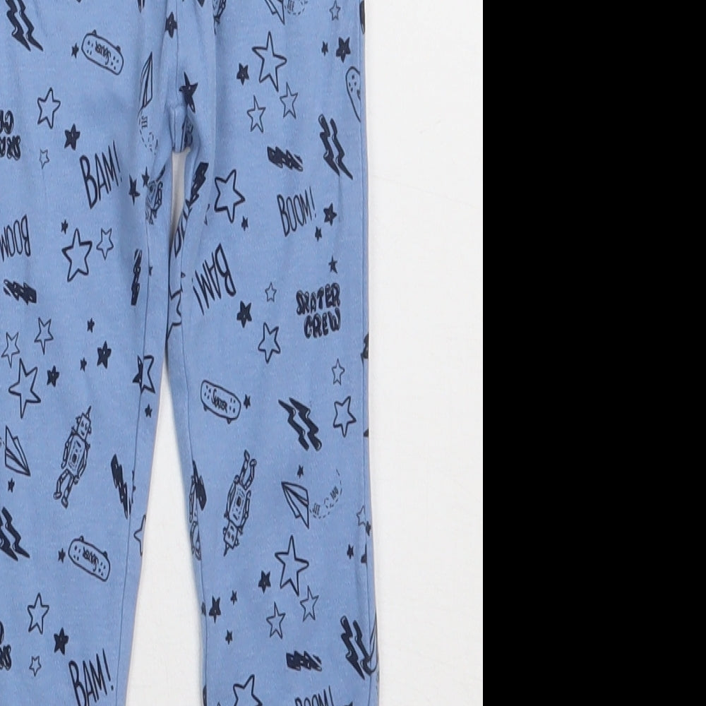 lily&dan Boys Blue Geometric Cotton  Pyjama Pants Size 3-4 Years  Pullover