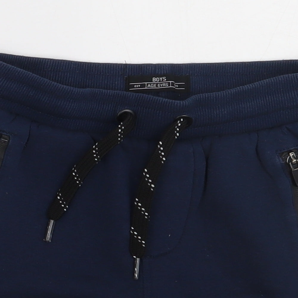 NEXT Boys Blue  Cotton Sweat Shorts Size 6 Years  Regular Tie